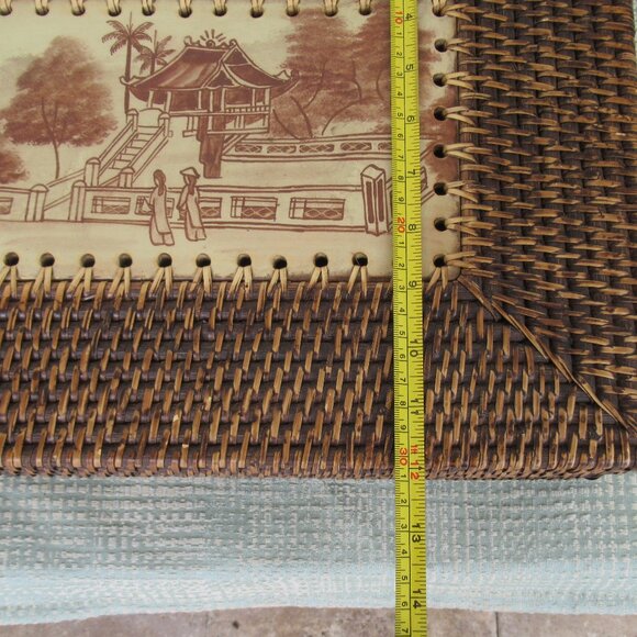 VTG Rattan Decorative LG Box w/ Lid and drawing ,Rectangular Woven for Display - Picture 15 of 16